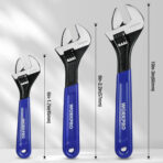 WORKPRO 3-Piece Adjustable Wrench Set, 6in, 8in & 10in Wrenches with Ergonomic Grip for Home, Garage, Workshop - Image 4