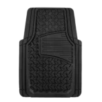 Auto Drive 2PC Rubber Floor Mats Diamond Plate Black- Universal Fit for Cars, Trucks,AD071714B - Image 3